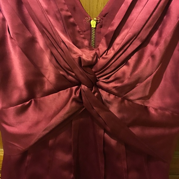 - BCBGMaxAzria fuchsia satin blouse - Picture 5 of 10